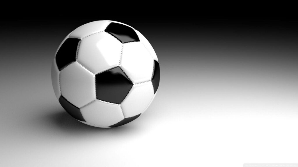 Classic Black & White Football HD Wallpaper on Smooth Gradient Background