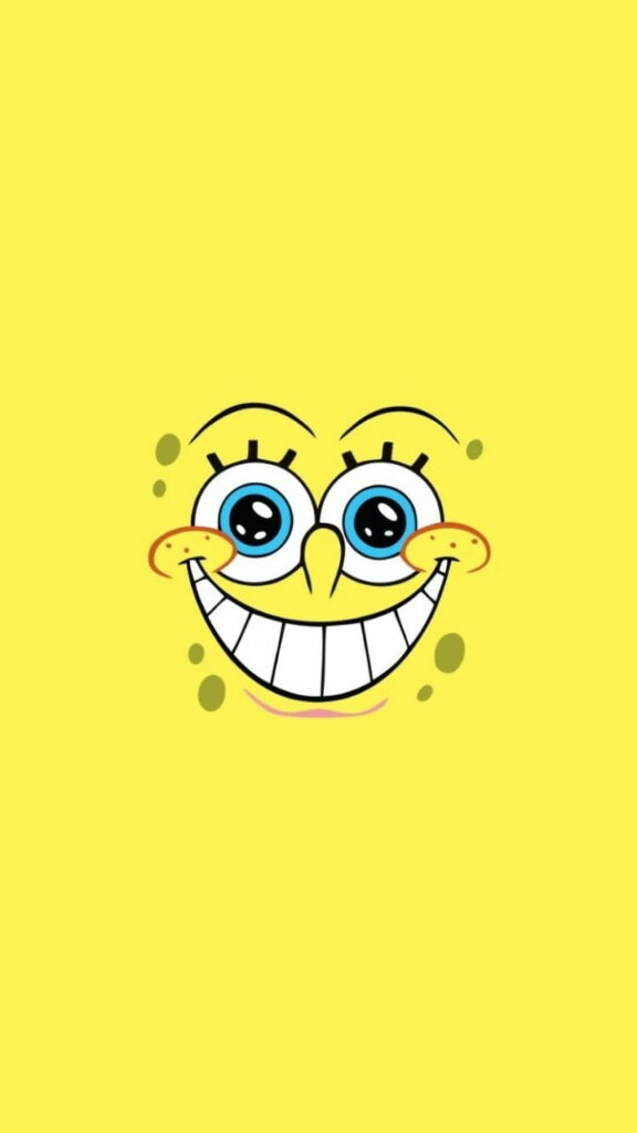 Vibrant SpongeBob: A Playful Cartoon Character Shines in HD Phone Wallpaper