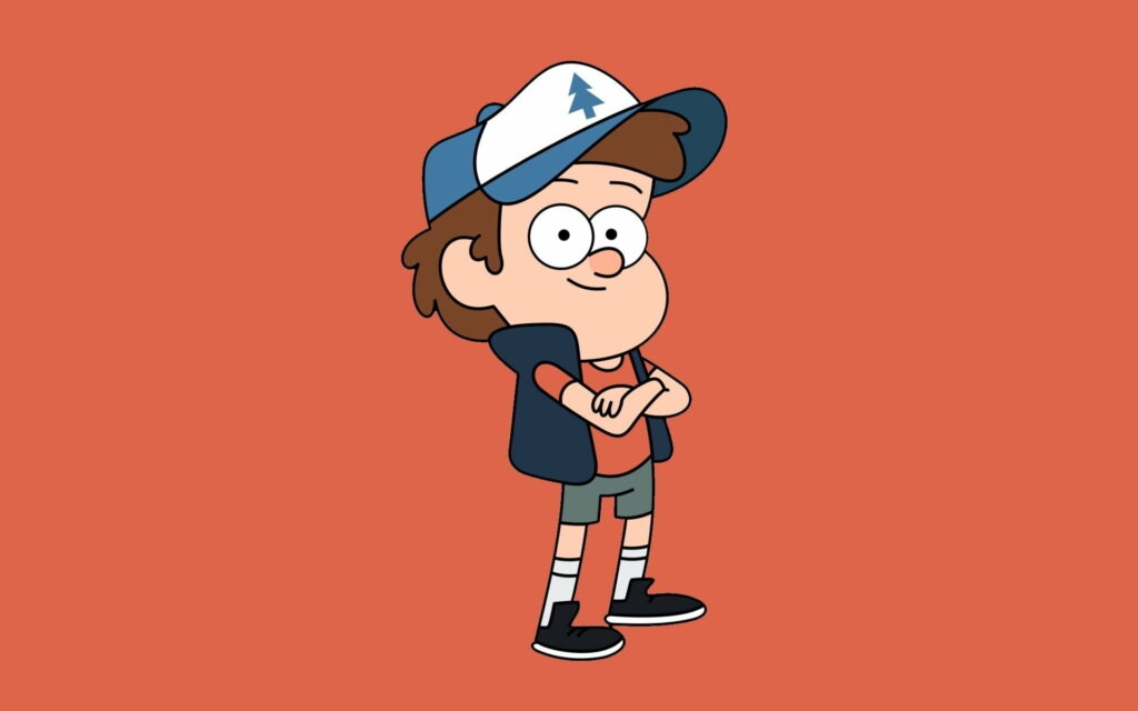 Gravity Falls Adventure: Cartoon Vector Illustration of Dipper Pines and Friends in HD Wallpaper Background Photo