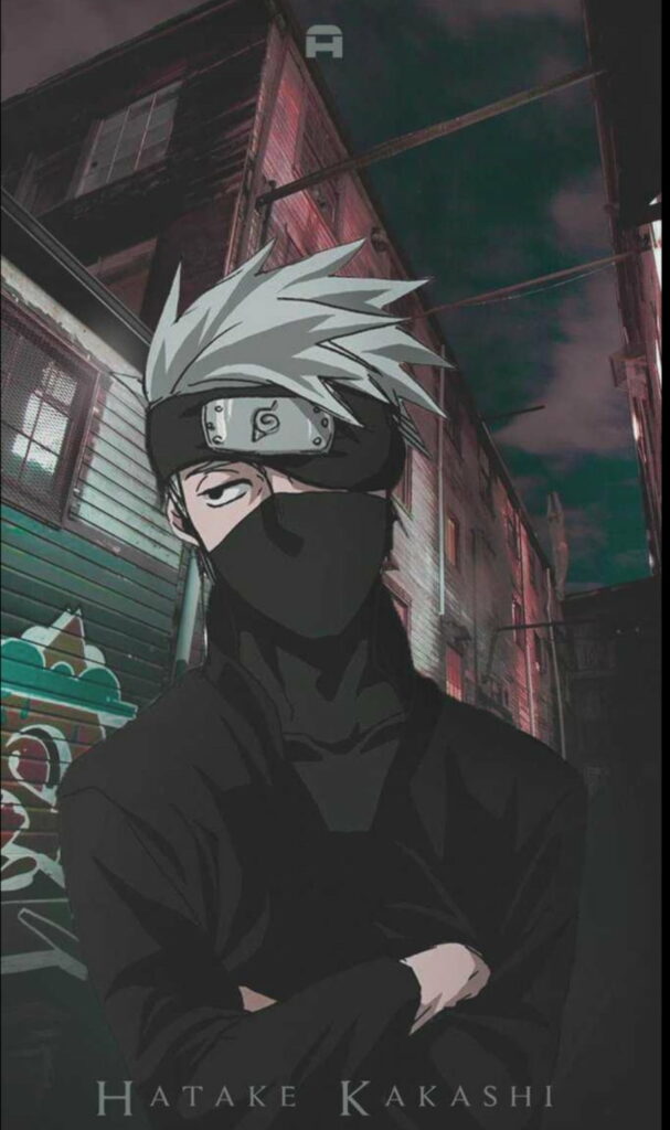 Naruto's Mysterious Sensei: A Moving HD Phone Wallpaper featuring Kakashi Hatake