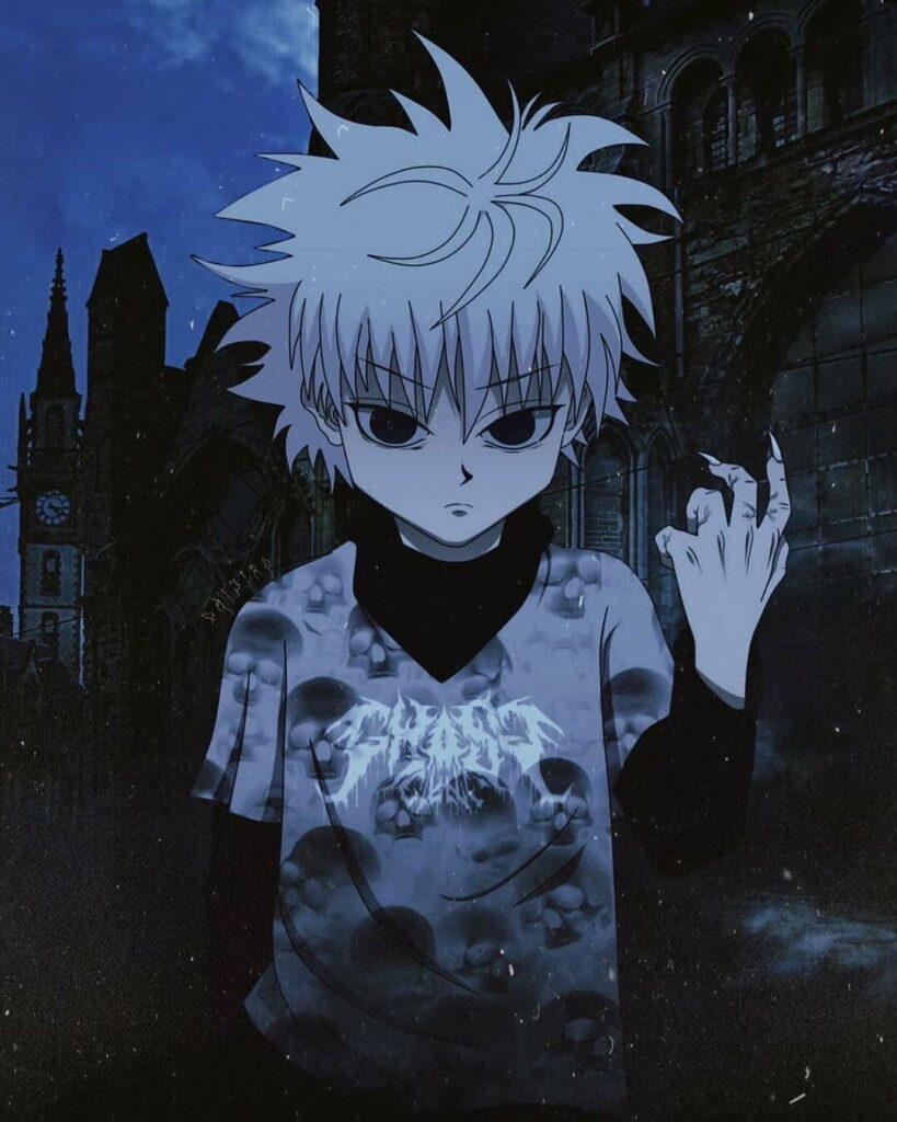 Electric Perfection: Vibrant HD Background Featuring Killua from Hunter x Hunter Wallpaper