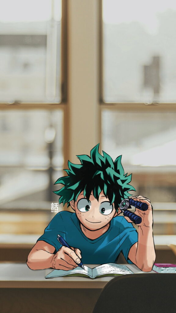 Heroic Midoriya: A Vibrant Wallpaper Tribute to Boku no Hero Academia