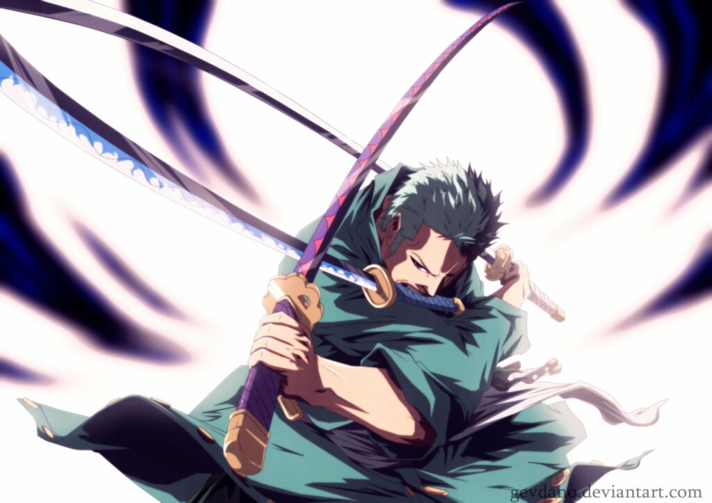 Legendary Swordsman: Roronoa Zoro, A High-Definition Anime Wallpaper