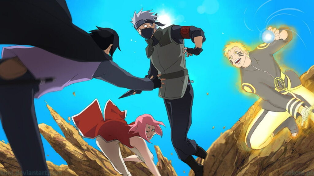 Legendary Team 7 Unites: Epic Naruto Shippuden Anime Wallpaper Featuring Kakashi Hatake and Naruto Uzumaki in Stunning HD Background