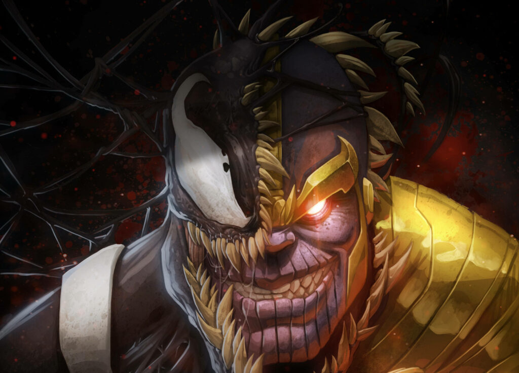 Venom vs Thanos: High-Def Dark Fusion Wallpaper Background