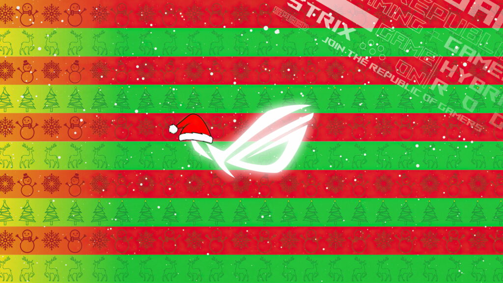 Gaming Wonderland: A Festive Asus ROG HD Wallpaper for Tech Enthusiasts