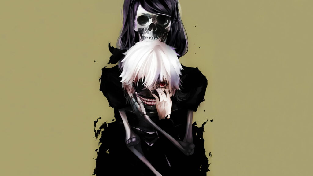 Tokyo Ghoul: Intertwined Fates - A High Definition Anime Wallpaper of Ken Kaneki and Rize Kamishiro