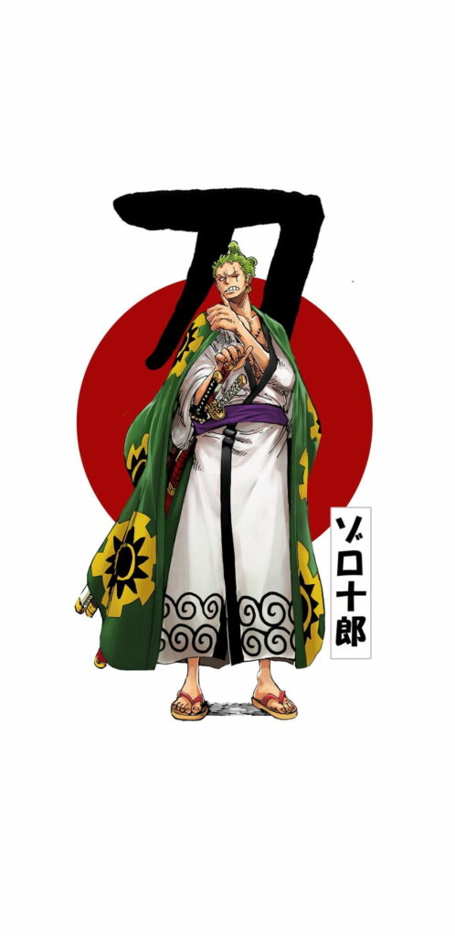 Legendary Swordsman: Zoro's Epic Wallpaper in HD for Anime Enthusiasts - Roronoa Zoro's Powerful Background Photo from One Piece