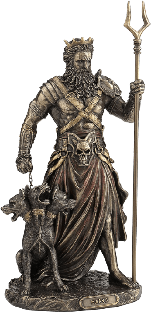 Hades Statue Wallpaper: Intricate Design with Cerberus