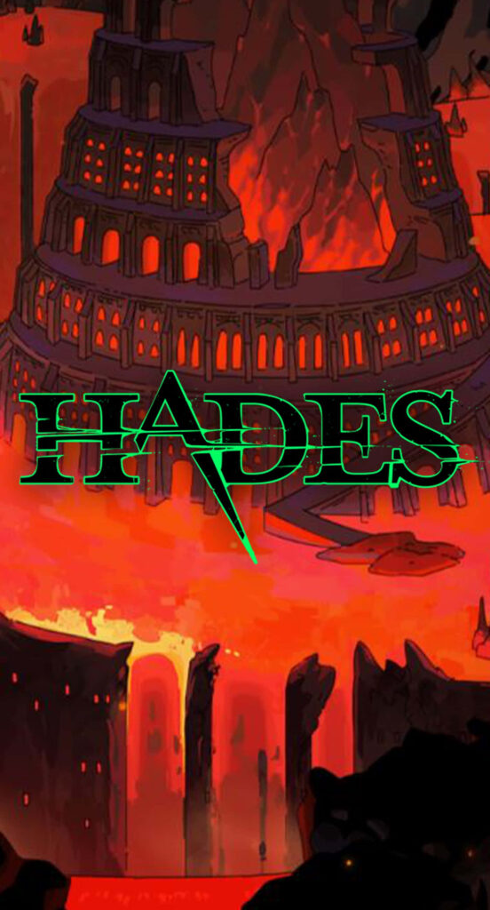Hades Wallpaper: Fiery Underworld Art with Bold Game Logo