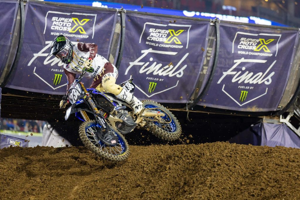 Motocross rider Haiden Deegan on Yamaha #238 racing fast at SuperMotocross Finals wallpaper