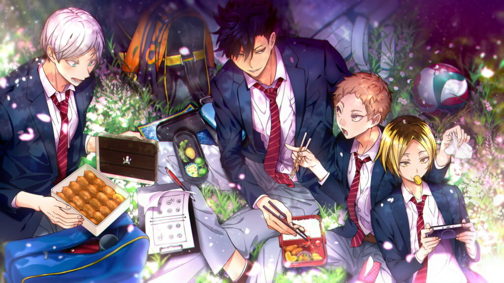 Haikyuu's Dynamic Duo - Tetsurou Kuroo and Kenma Kozumeshoujo: The Perfect Anime Boys for Your Wallpaper Background Photo