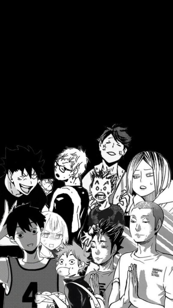 Stylish Black and White Haikyuu!! Anime Aesthetic Wallpaper