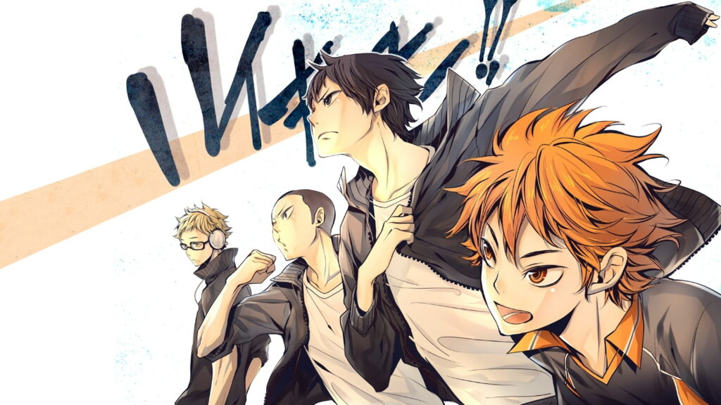 Haikyuu!! Boys Power: Hinata, Kageyama, and Tsukishima in HD Anime Wallpaper