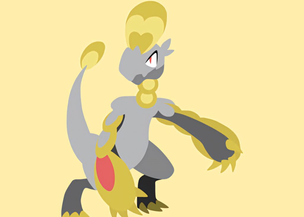 Minimalist Hakamo-o Wallpaper: Grey & Yellow Armor on Yellow Background