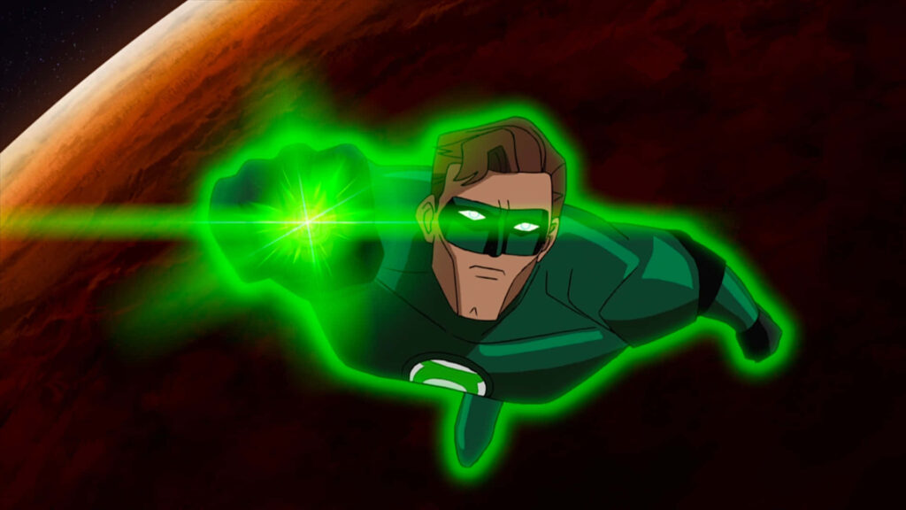 Hal Jordan Action Wallpaper: Green Lantern in Cosmic Glow