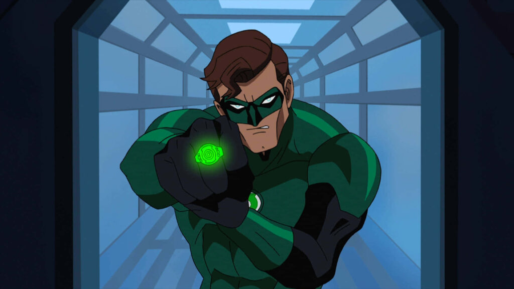Hal Jordan in Action: Futuristic Green Lantern Wallpaper Background