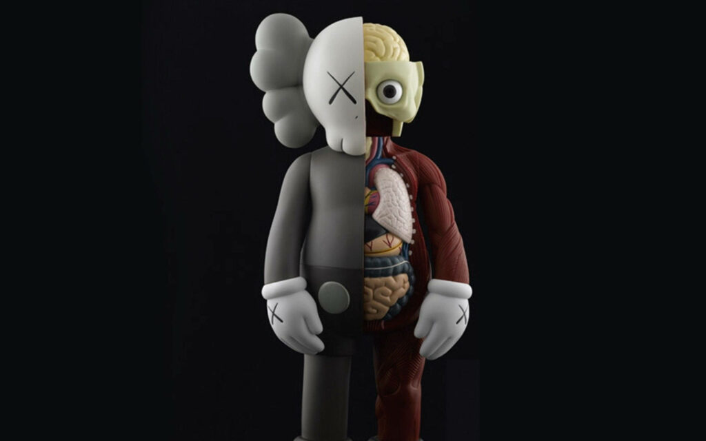 Flayed Beauty: Kaws Vinyl Figure Wallpaper