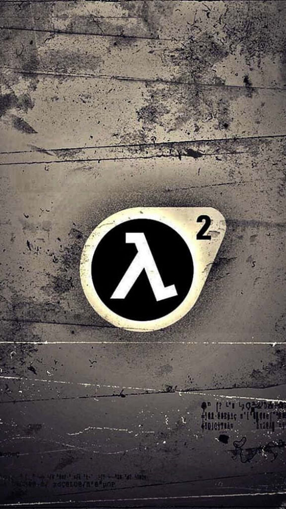 Monochromatic Half-Life 2 Logo Wallpaper with Gritty Texture