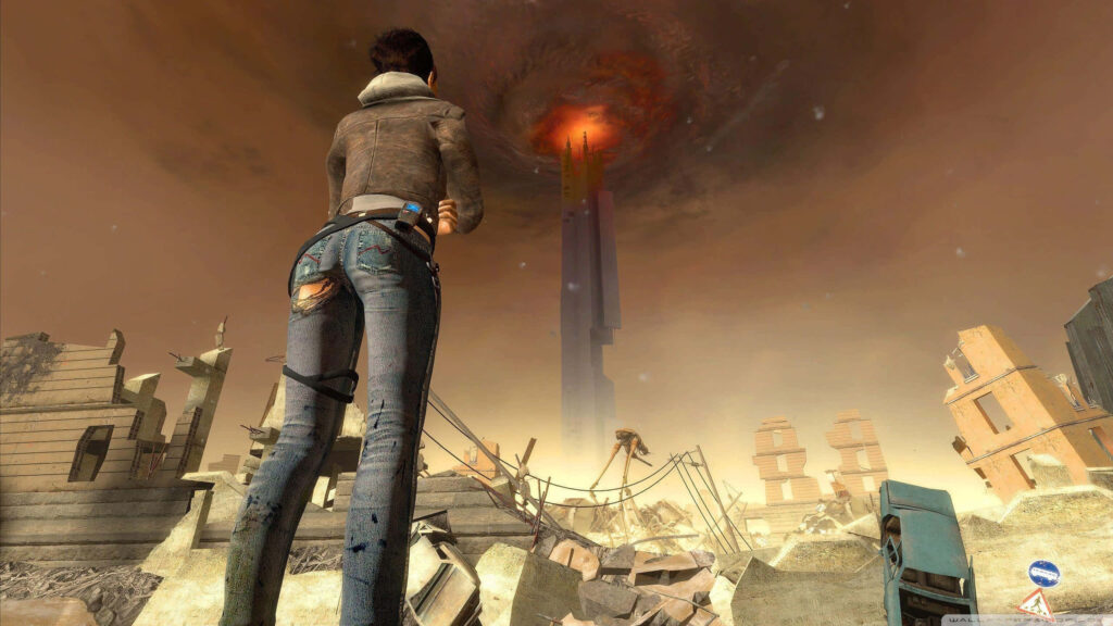 Half-Life 2 Wallpaper: Dramatic Post-Apocalyptic Citadel Background