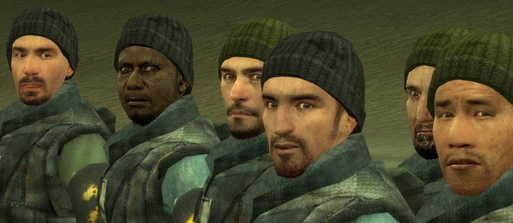 Half-Life 2 Resistance fighters in tactical gear and dark beanies 3D CGI wallpaper background