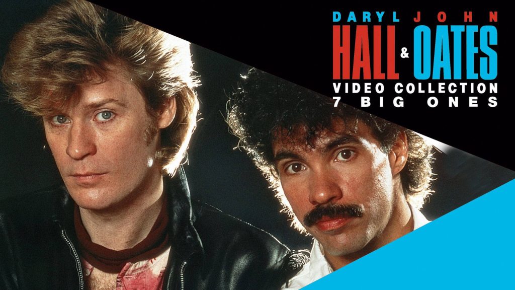Hall and Oates 80s pop rock wallpaper with black cyan Video Collection 7 Big Ones album art