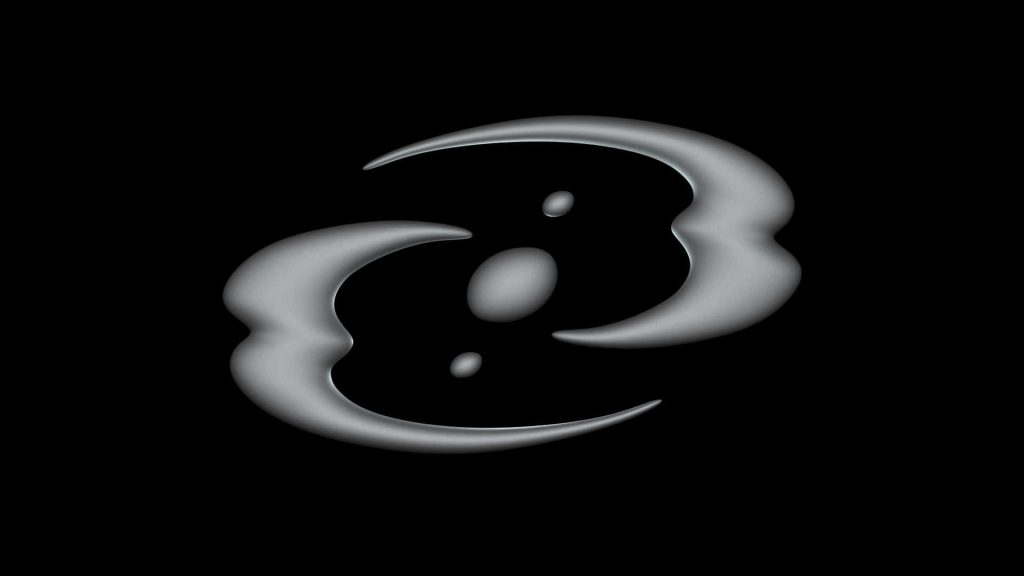 Halo 3 logo metallic silver emblem on black background minimalist gaming desktop wallpaper