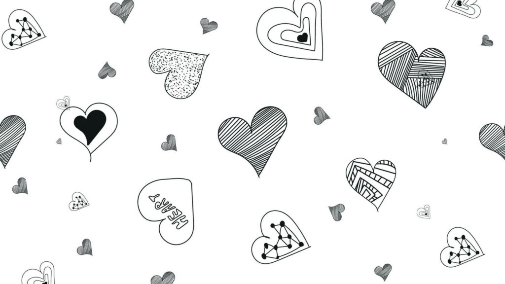 Artistic Black Heart Wallpaper on Minimalistic White Background