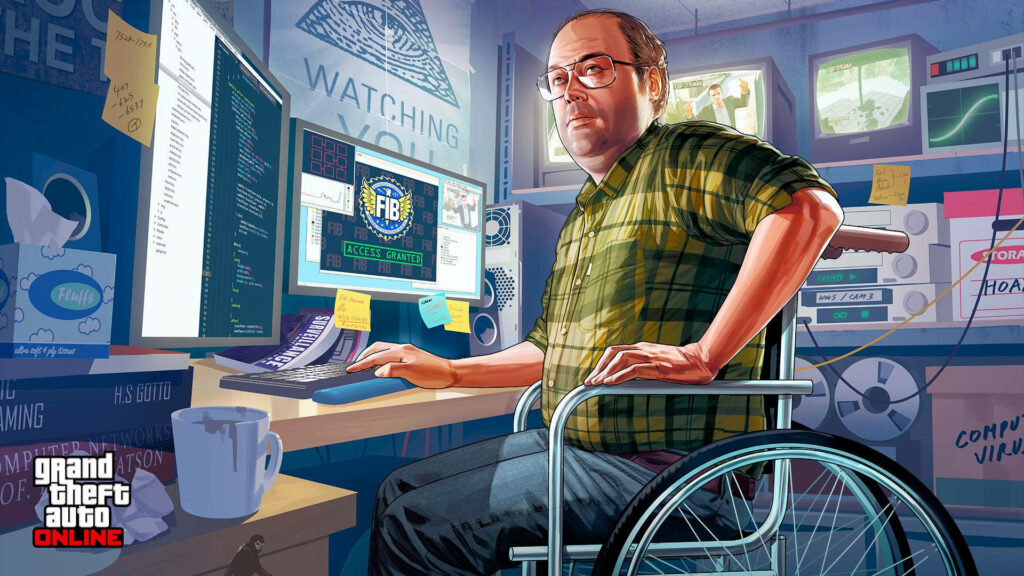 GTA 5's Crippled Mastermind: Incredible Wallpaper of Lester Crest in Action