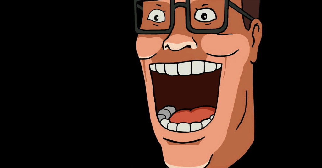 Hilarious Vector Illustration of Hank Hill from King Of The Hill Sporting his Classic Glasses Wallpaper