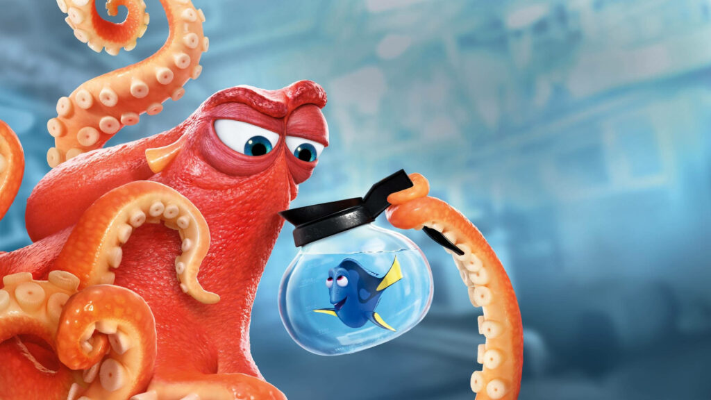 Finding Dory Wallpaper: Hank the Octopus & Coffee Pot Scene