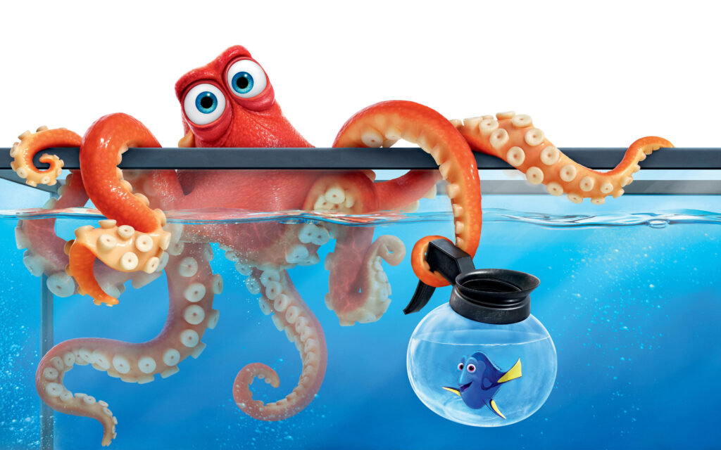 Hank the Octopus Rescues Dory - Vibrant Finding Dory Wallpaper