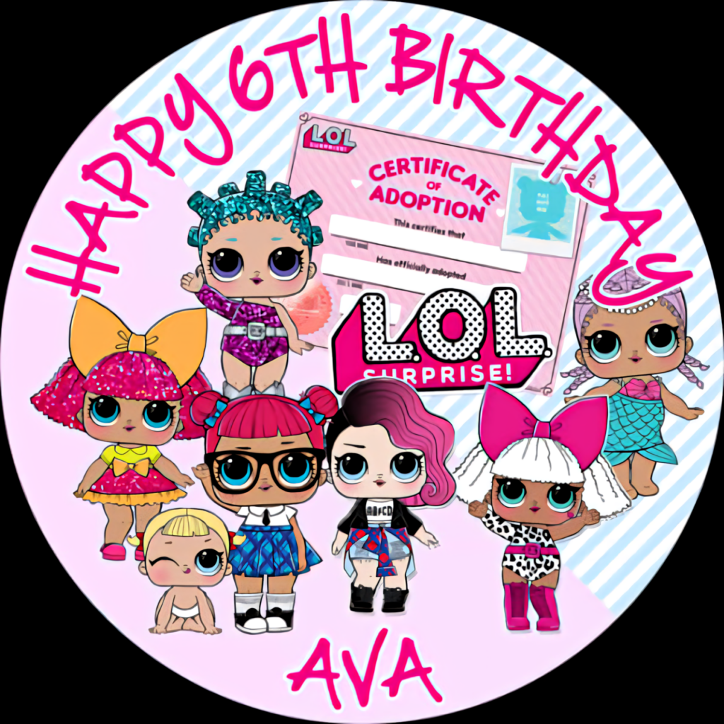 Vibrant L.O.L. Surprise! 6th Birthday Wallpaper with Adoption Theme
