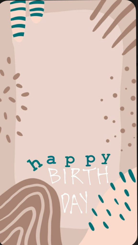 Playful Abstract Earthy Wallpaper with Cheerful Birthday Message