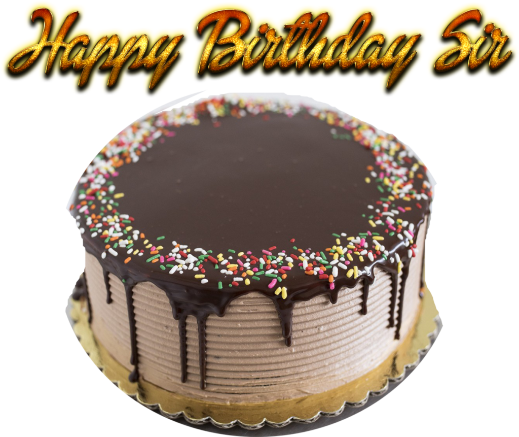 Vibrant Chocolate Cake Wallpaper with Happy Birthday Text