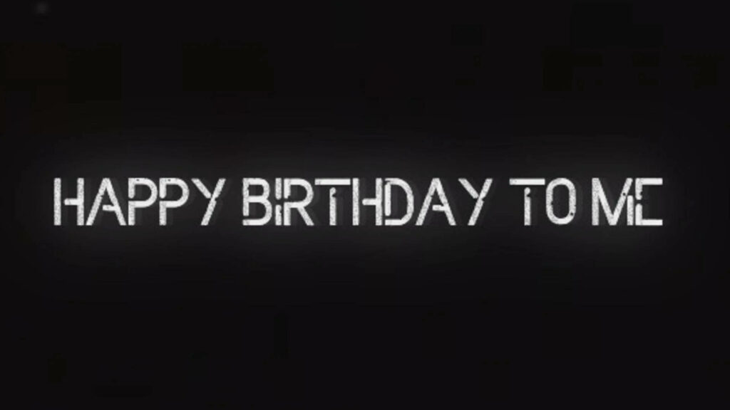 Minimalist Happy Birthday Wallpaper - Bold White Text on Black
