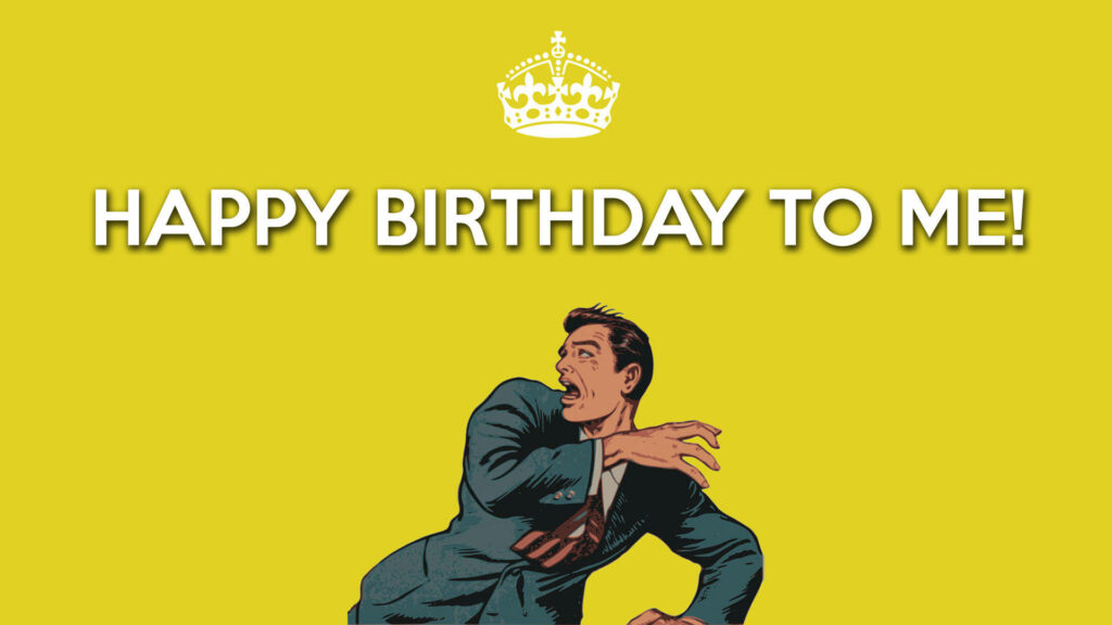 Happy Birthday Wallpaper: Bold Comic Surprise with Crown Icon