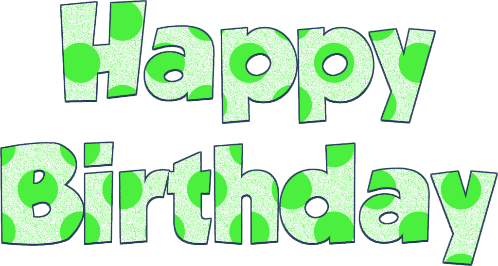 Festive Happy Birthday Graphic in Bold Green & White Design Wallpaper