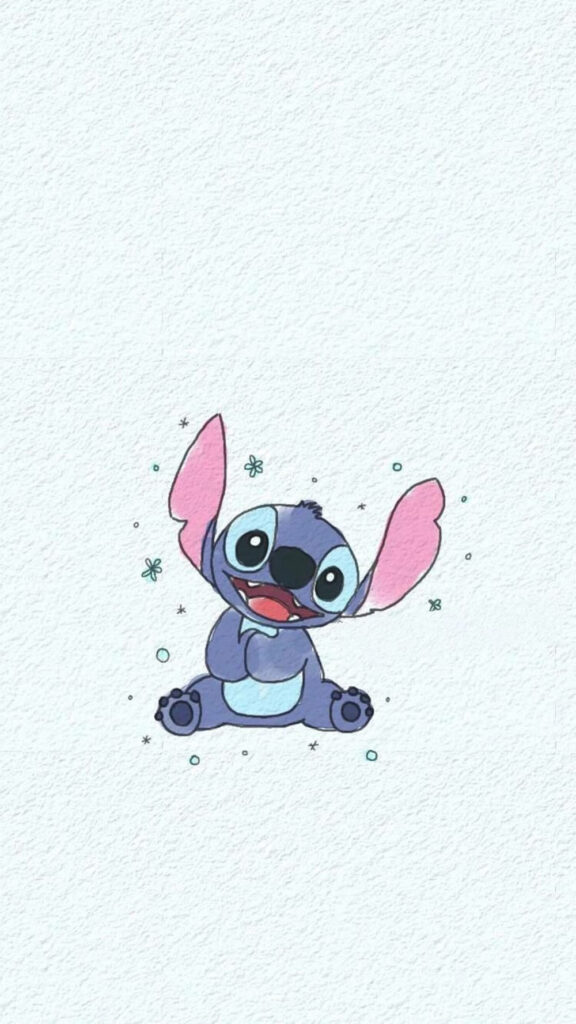 Playful Big-Eared Character Wallpaper for iPhone with Stars