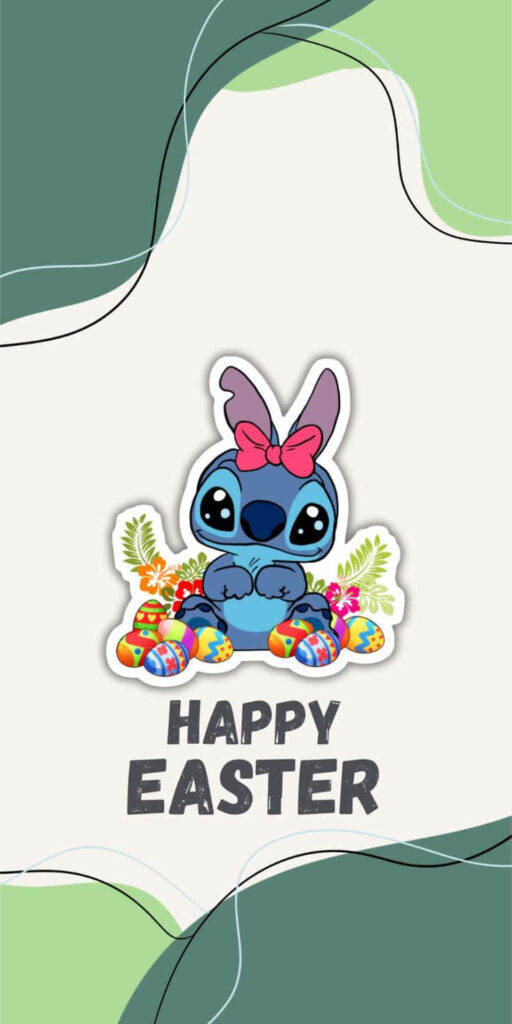 Happy Easter Mobile Wallpaper: Cute Bunny, Colorful Eggs, Pastel Design