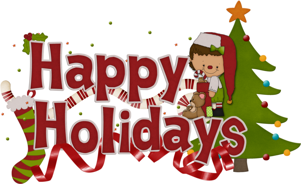 Cheerful Holiday Wallpaper: Happy Holidays with Elf & Christmas Decor