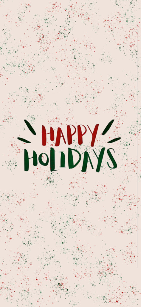 Festive Wallpaper: Bold 'Happy Holidays' in Red & Green Dots