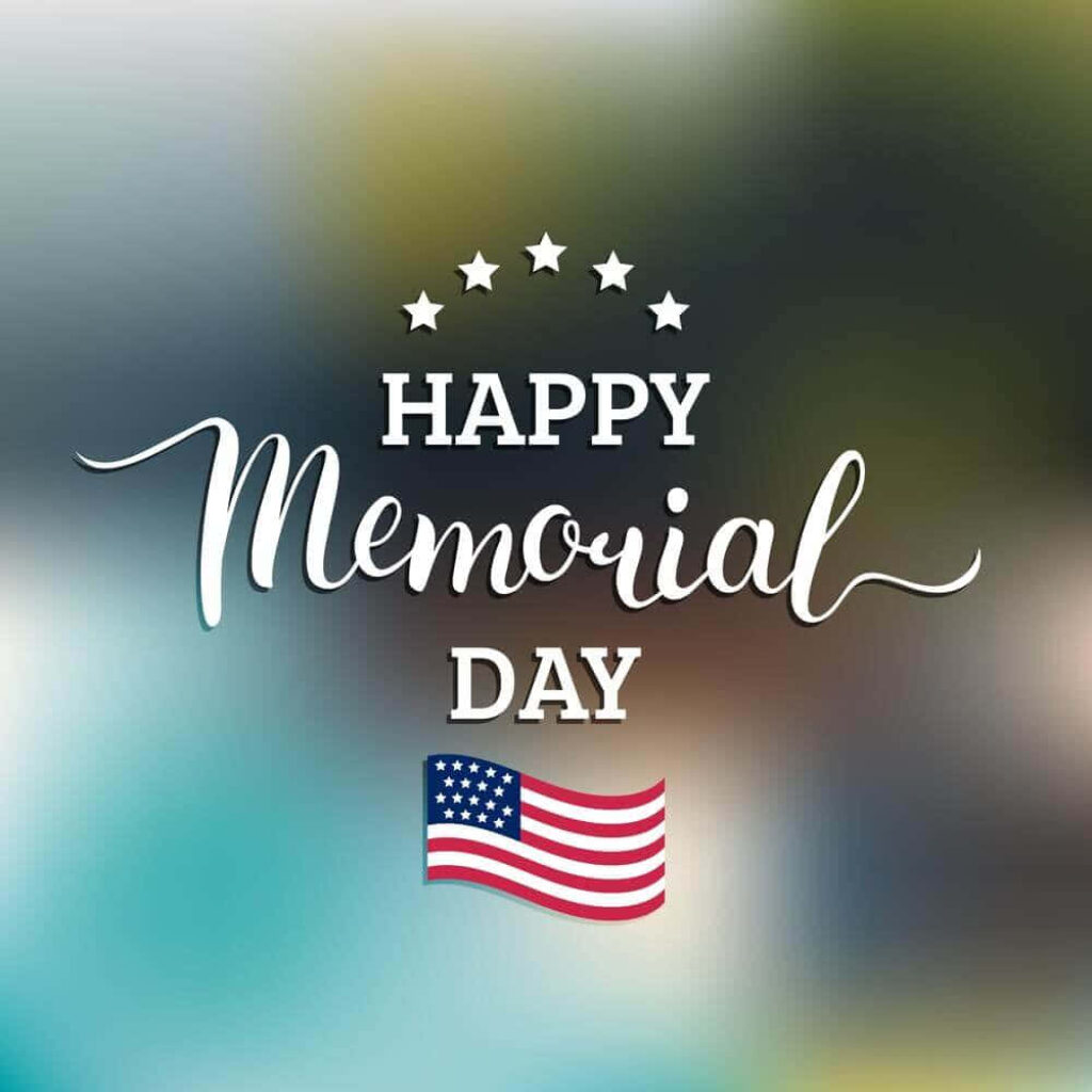 Happy Memorial Day wallpaper with American flag honoring USA freedom fighters background