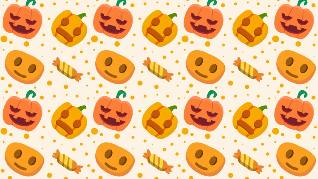 Cute & Spooky: Happy and Sad Faces of Halloween Pumpkins Candies - HD Wallpaper