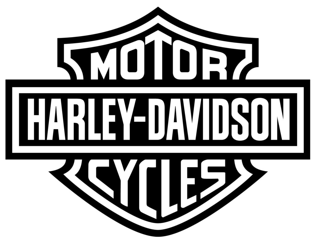 Classic Black & White Harley-Davidson Logo Wallpaper for Riders