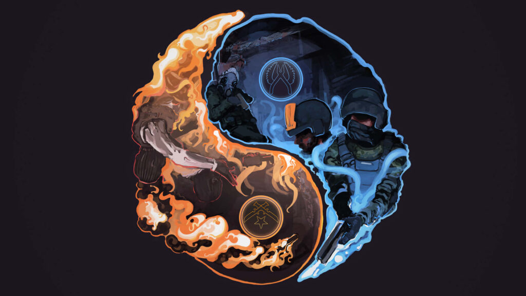 Colorful Yin Yang: Team Clash in 1080p Counter Strike Global Offensive Artwork Wallpaper