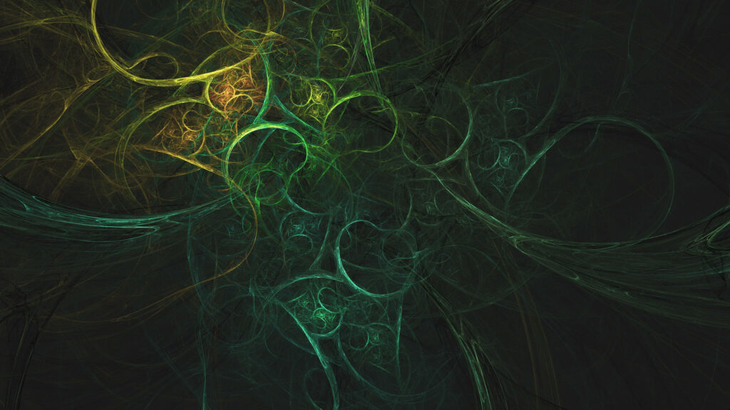 Nature's Kaleidoscope: Vibrant Fractal Patterns Against a Deep Green Canvas - A Mesmerizing 4k Wallpaper