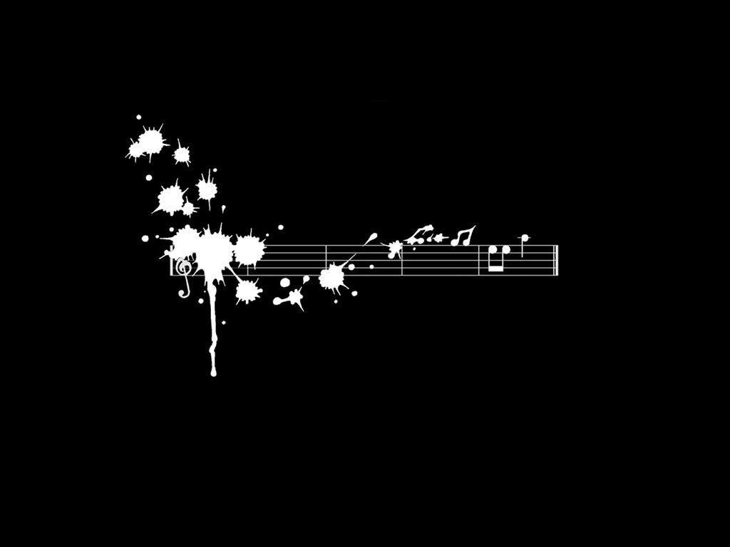 Serenade in Monochrome: A Striking and Minimalist Music Wallpaper