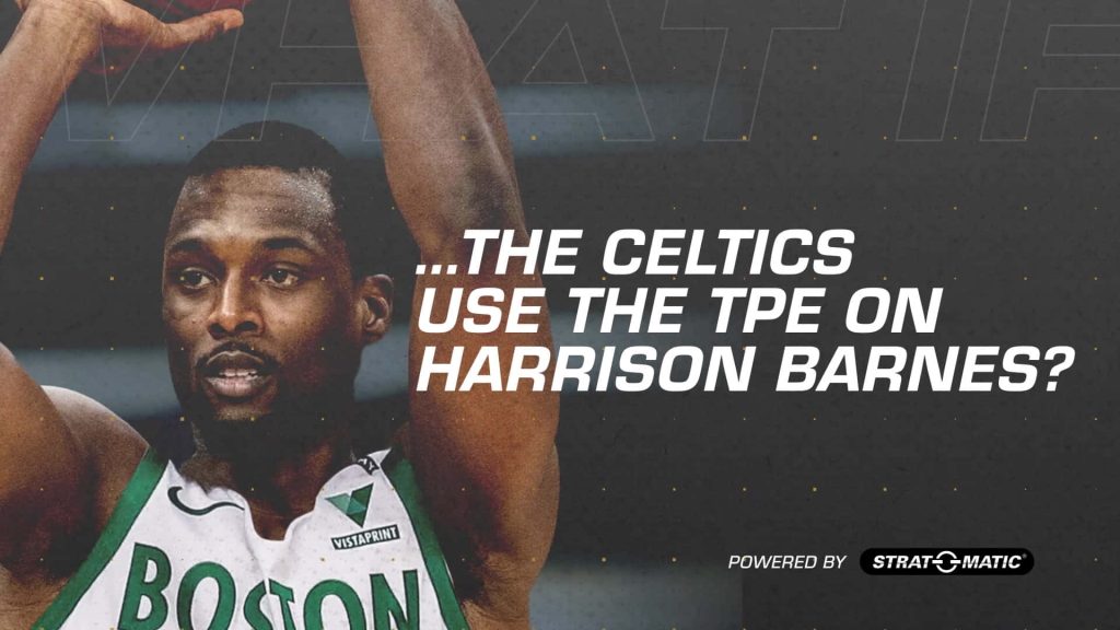 Harrison Barnes in Boston Celtics jersey sports wallpaper exploring NBA trade rumors and roster updates