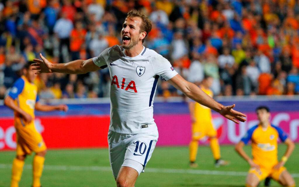 Harry Kane Celebrates Goal: Dynamic Tottenham vs. Nicosia Wallpaper